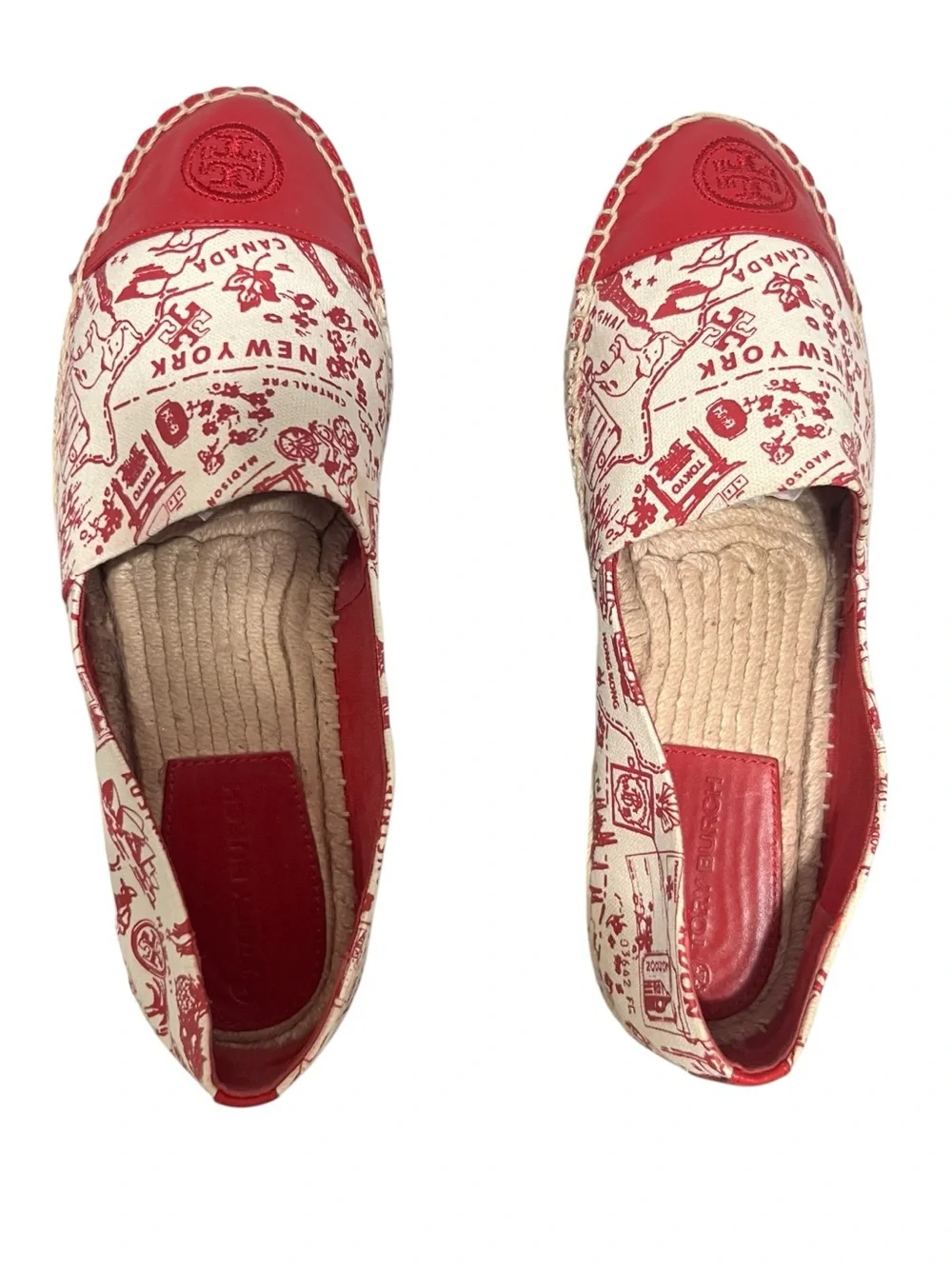 Tory Burch Printed Color-Block Espadrilles sz 8